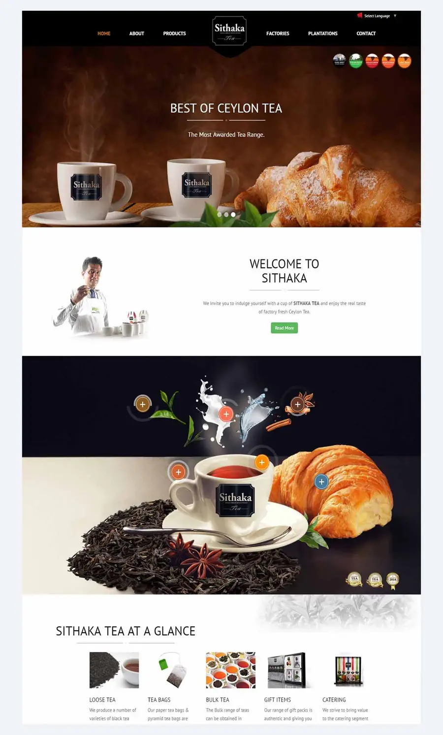Sithaka Tea website designed by Enciphor