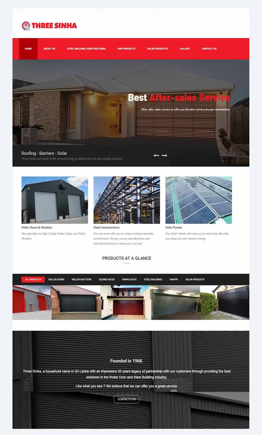 Three Sinha Industries website designed by Enciphor